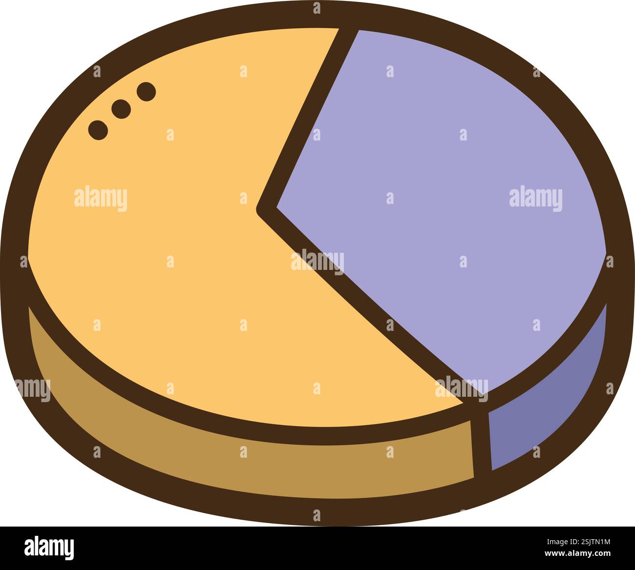 Illustrazione e grafica vettoriale del grafico a torta. Parte del grafico e della categoria del grafico. Illustrazione Vettoriale