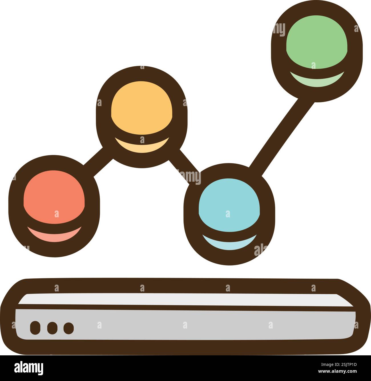 Illustrazione e grafica del doodle vettoriale del grafico a sbalzo. Parte del grafico e della categoria del grafico. Illustrazione Vettoriale