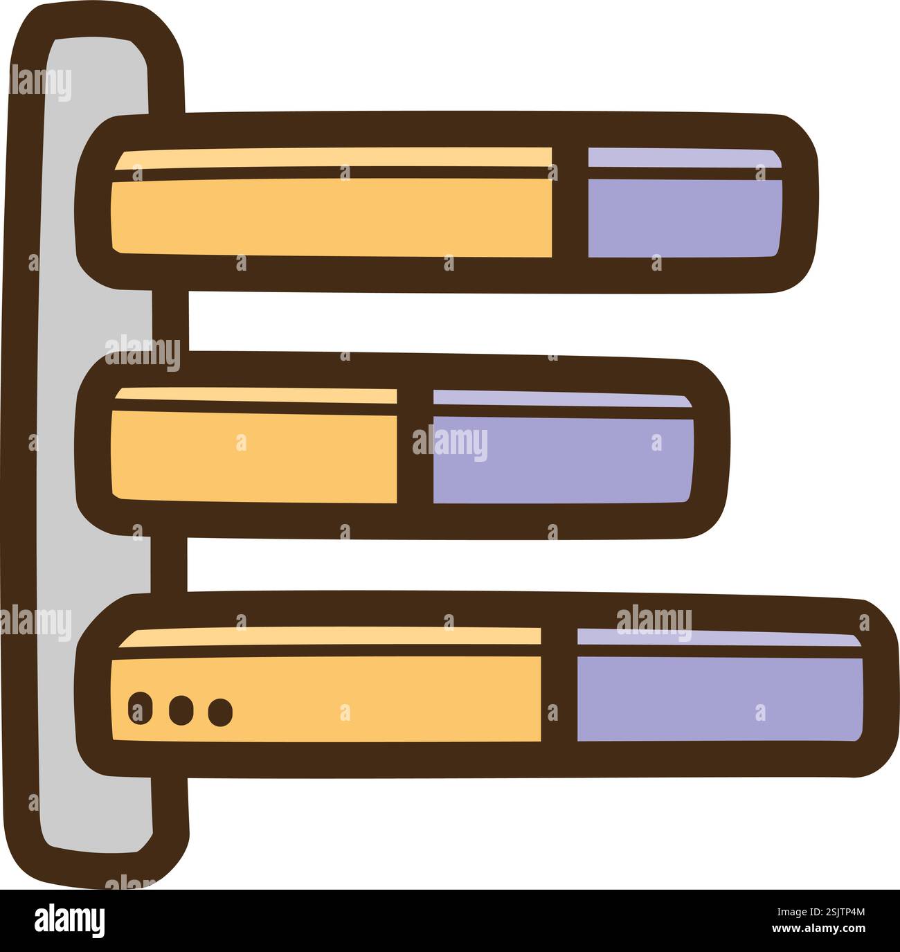 Illustrazione e grafica del doodle vettoriale del grafico a barre impilato. Parte del grafico e della categoria del grafico. Illustrazione Vettoriale