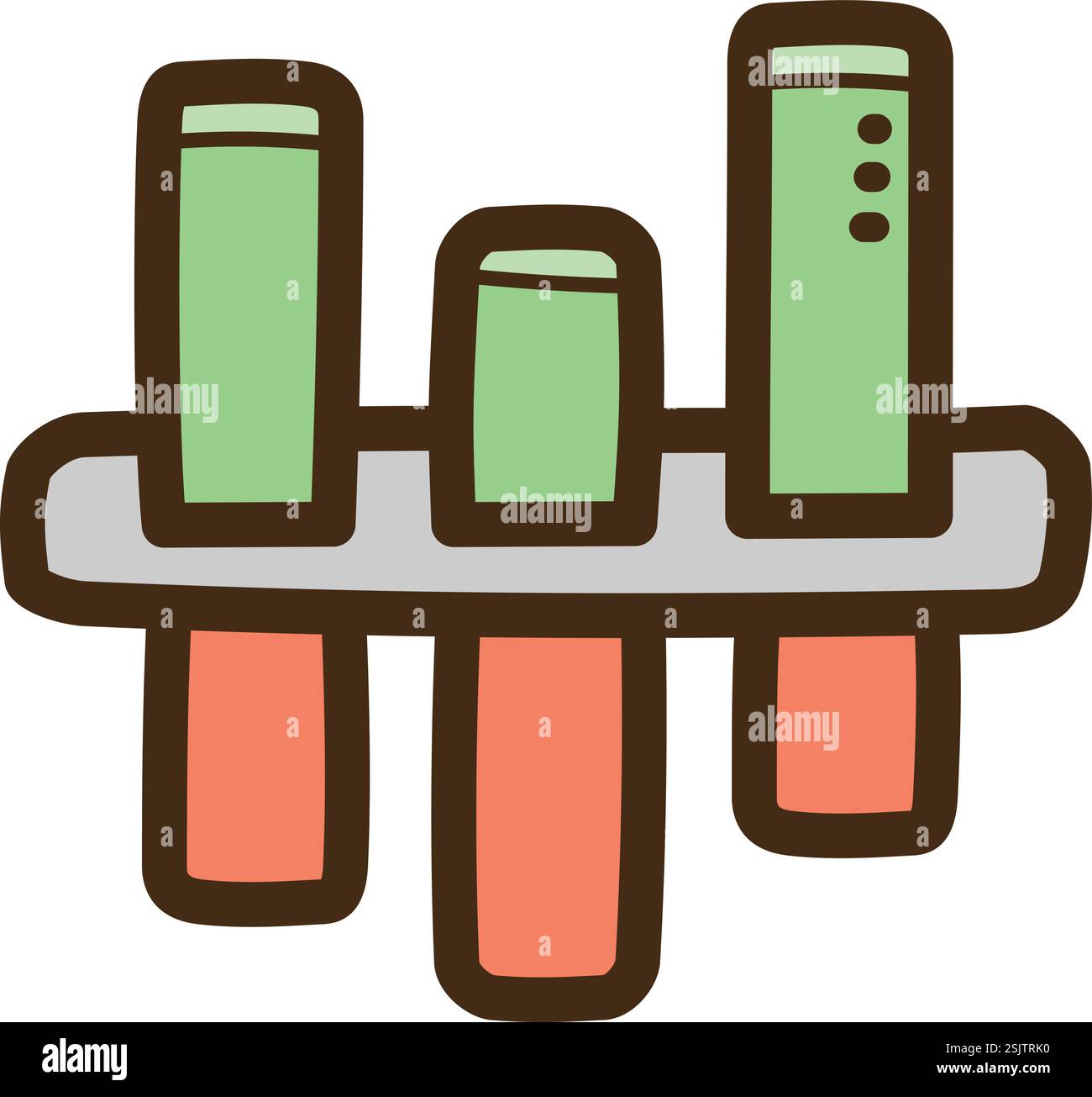 Illustrazione e grafica del doodle vettoriale del grafico orizzontale di gantt. Parte del grafico e della categoria del grafico. Illustrazione Vettoriale