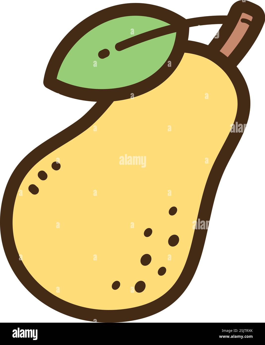 Illustrazione e grafica del doodle vettoriale a pera. Fa parte della categoria frutta. Illustrazione Vettoriale