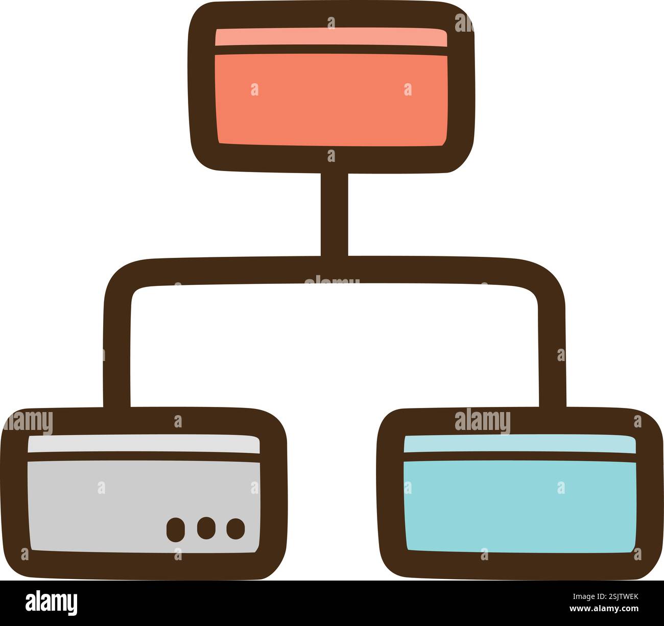Illustrazione vettoriale del diagramma gerarchico e grafica del doodle. Parte del grafico e della categoria del grafico. Illustrazione Vettoriale