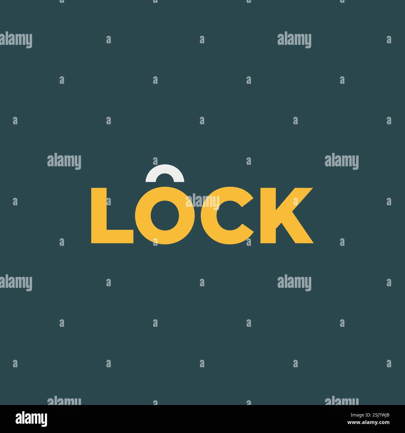 Logo Vector Lock con testo minimale Illustrazione Vettoriale