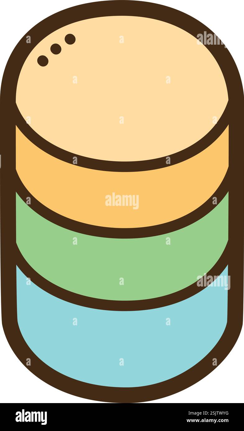 illustrazione e grafica del doodle vettoriale a barre sovrapposte 3d. Parte del grafico e della categoria del grafico. Illustrazione Vettoriale