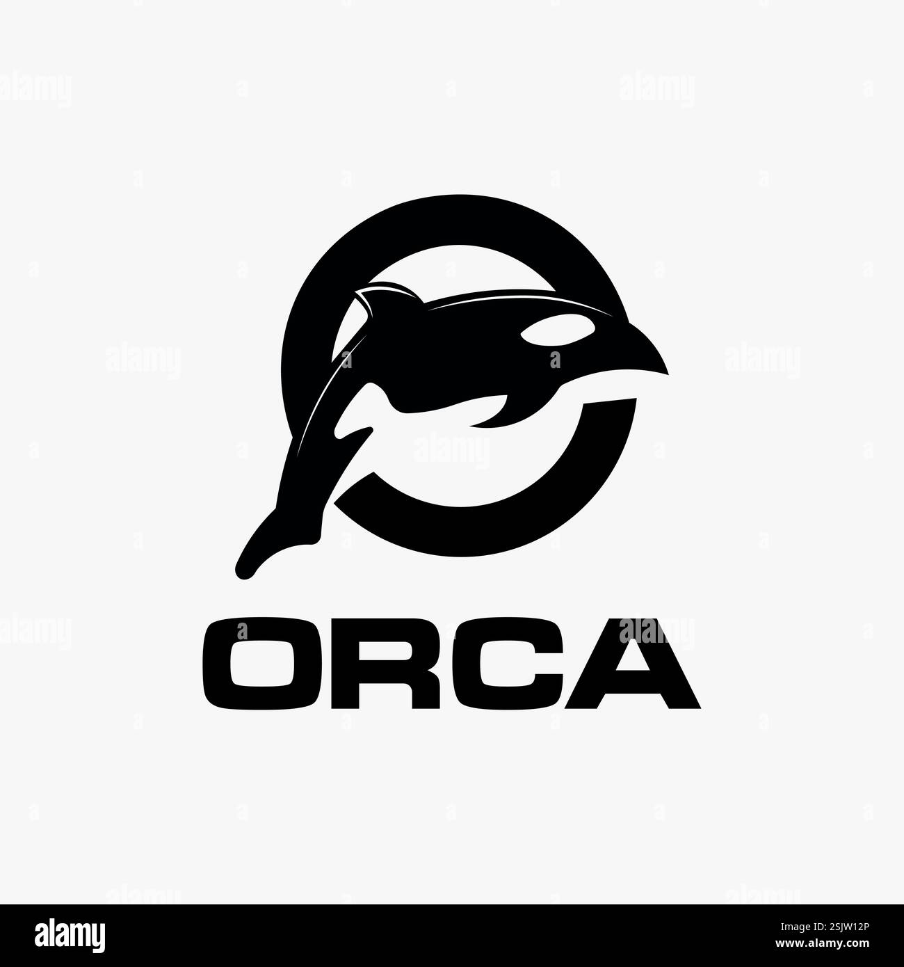 Illustrazione vettoriale del logo grazioso orca Illustrazione Vettoriale