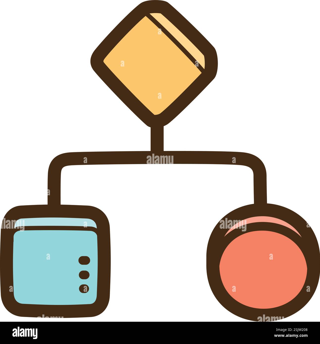 Illustrazione e grafica del diagramma di flusso vettoriale ad albero. Parte del grafico e della categoria del grafico. Illustrazione Vettoriale