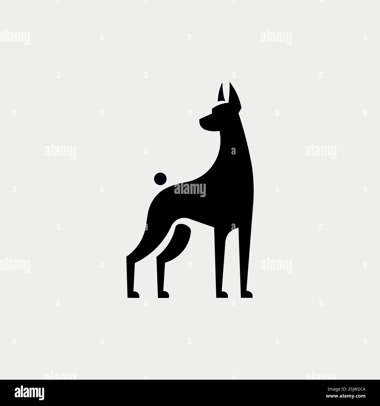 Illustrazione vettoriale di un carino cartone animato doberman Illustrazione Vettoriale
