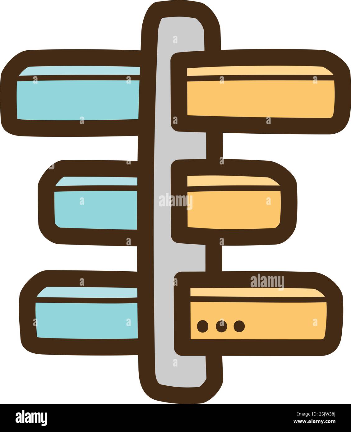 Illustrazione e grafica del doodle vettoriale del grafico gantt verticale. Parte del grafico e della categoria del grafico. Illustrazione Vettoriale