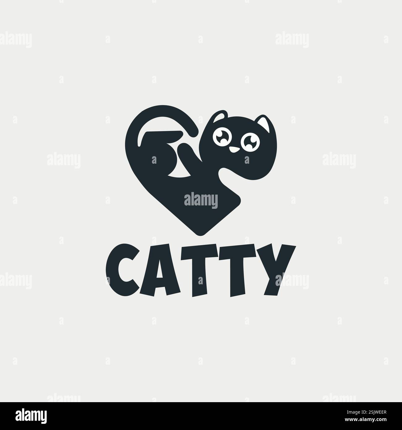 Illustrazione vettoriale del logo del gatto Illustrazione Vettoriale