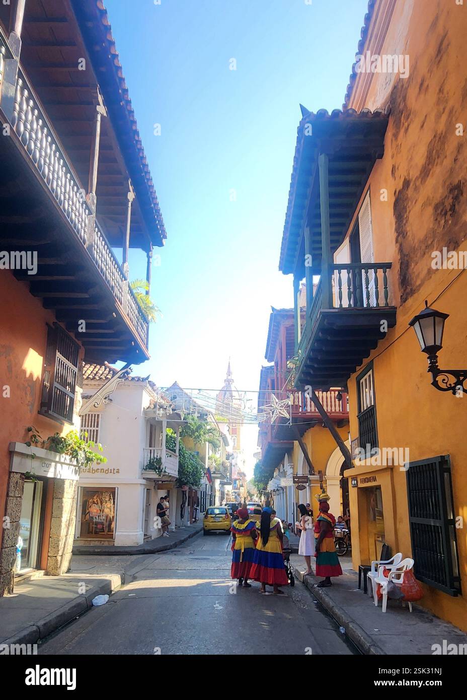 Cartagena Vibes Colombia - Cartagena El Centro - Immagine stock catturata con smartphone