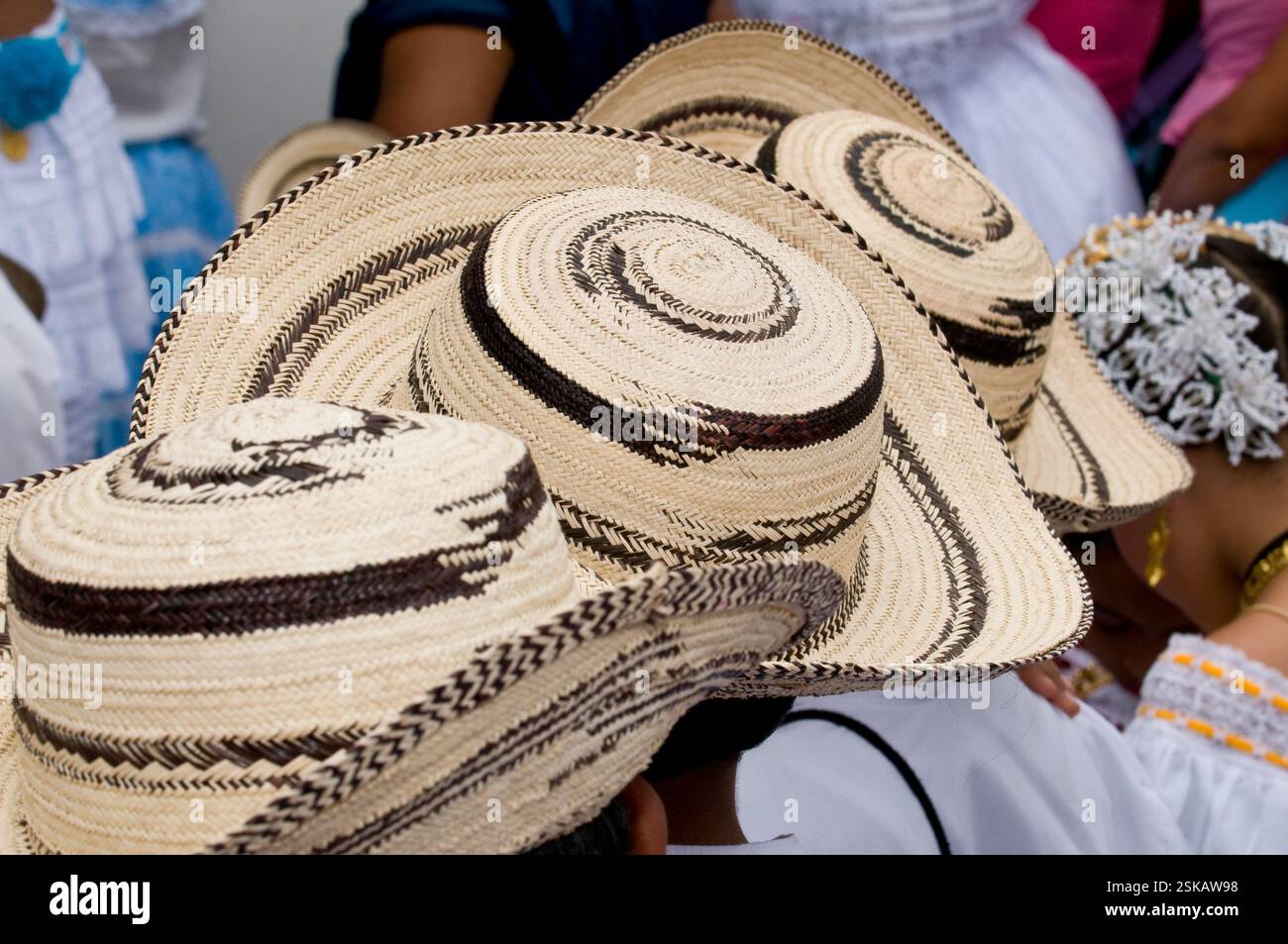 Cappello tipico Pintao, festival musicale nazionale la Mejorana, villaggio di Guarare, provincia di Los Santos, Panama - foto stock Foto Stock