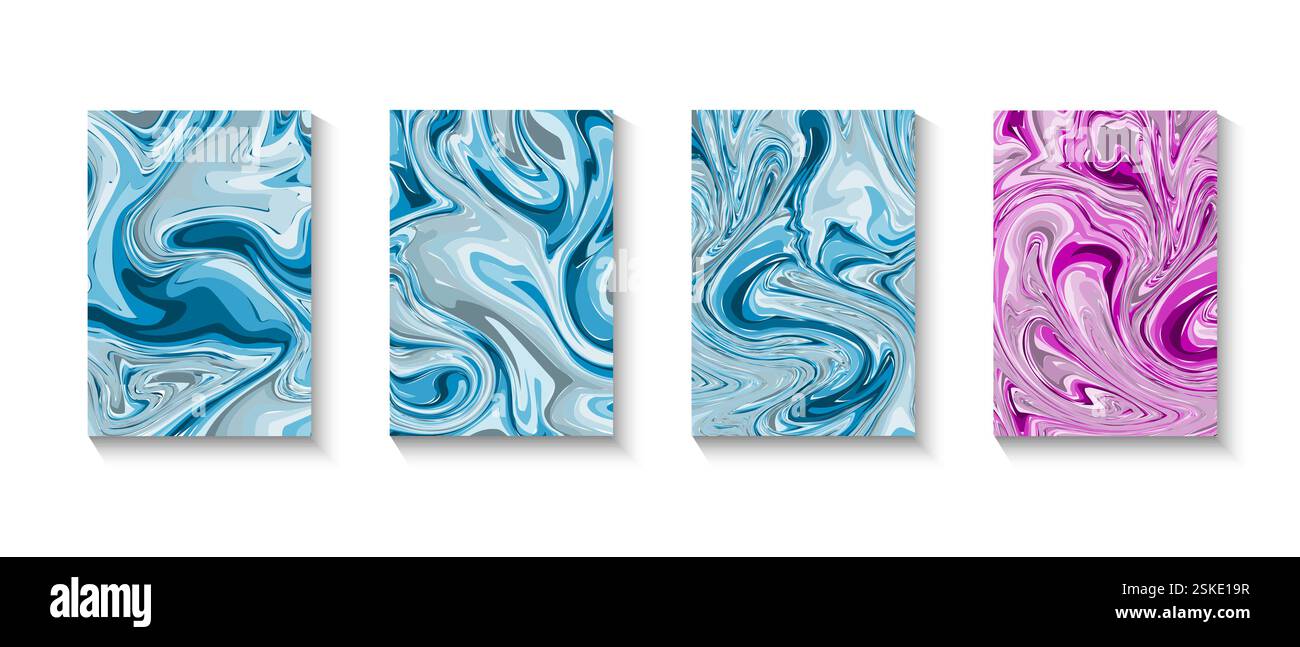 Sfondo geometrico astratto. Fluido dinamico liquido, forme ondulate mescolate a elementi geometrici zebrati. Disegna per banner, biglietti, stampe, social. Illustrazione Vettoriale