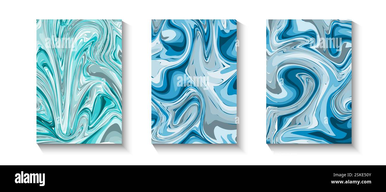 Sfondo geometrico astratto. Fluido dinamico liquido, forme ondulate mescolate a elementi geometrici zebrati. Disegna per banner, biglietti, stampe, social. Illustrazione Vettoriale