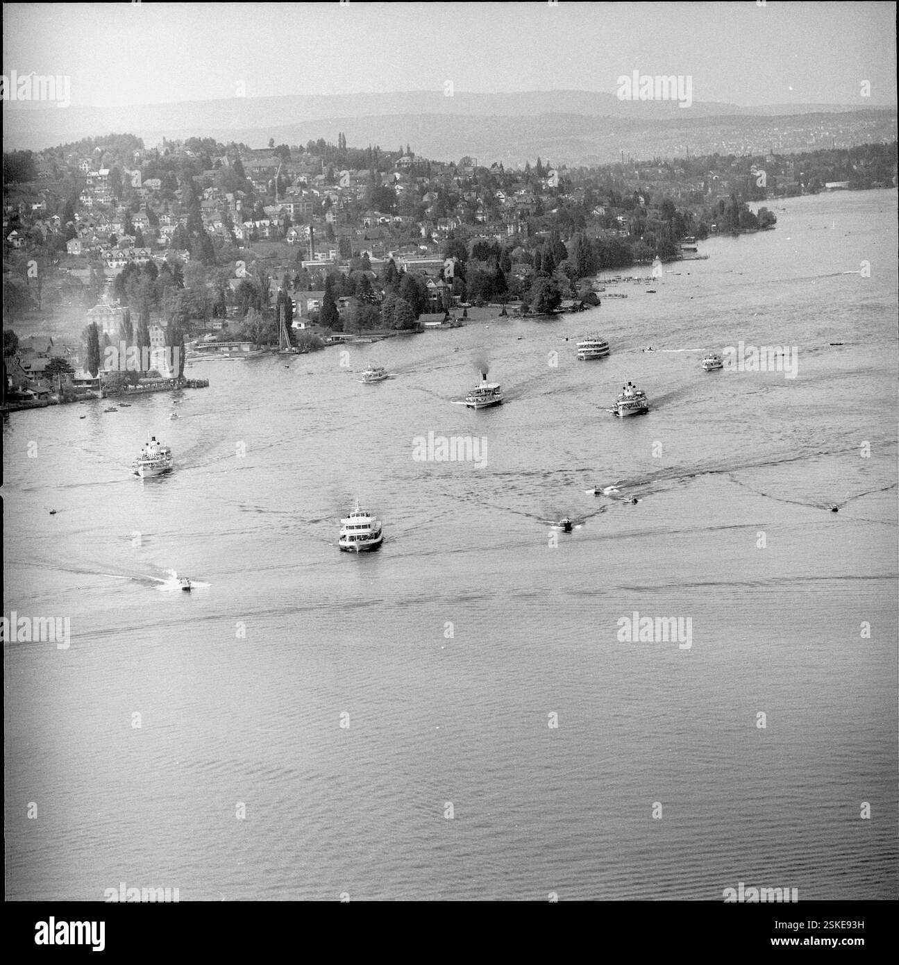 --- Passagierschiffe auf dem Zürichsee 1958#navi passeggeri sul lago di Zurigo 1958- RDB DI DUKAS Foto Stock