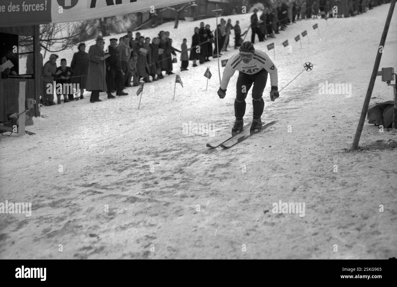 --- 25. Internationales Gamperney-Derby, afferra 1956: Willy Forrer#25° derby internazionale Gamperney, afferra 1956: Willy Forrer- RDB DI DUKAS Foto Stock