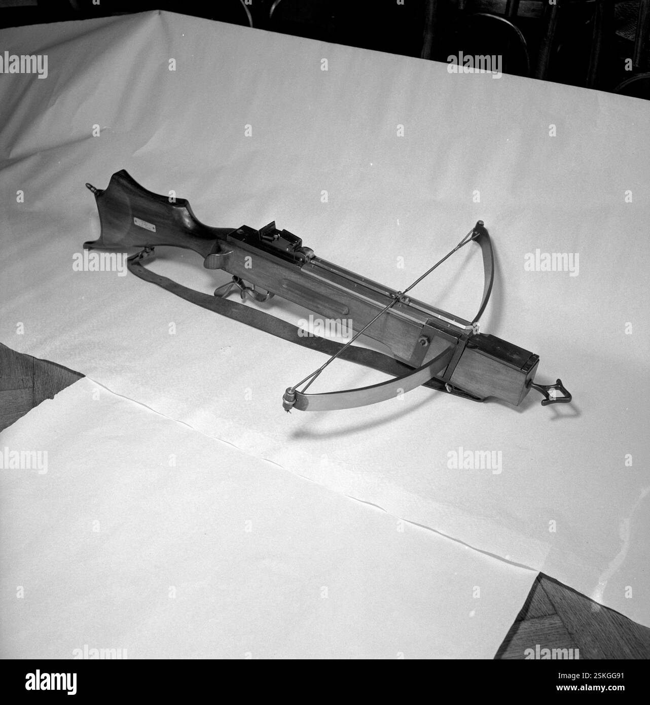 Auf Schweizer Kreuz, Schweizerkreuz#sulla croce svizzera-- Ordonnanz-Armbrust, Eigentum von Herrn Baer; Zürich 1949#balestra ordinata, proprietà del signor Baer; Zurigo 1949- RDB BY DUKAS Foto Stock