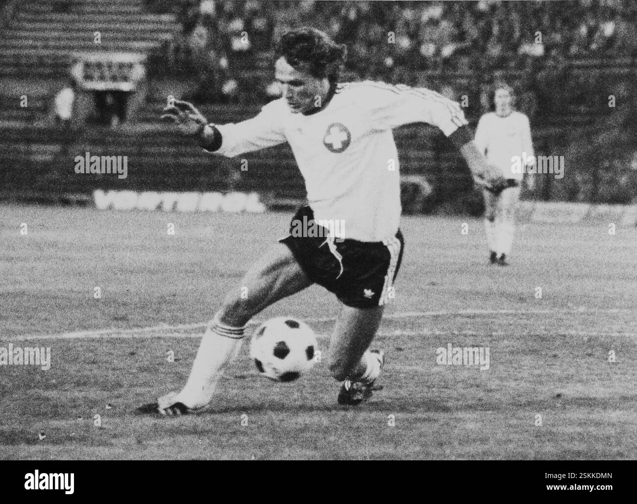 --- Länderspiel Norwegen - Schweiz 1976: Fritz Künzli#partita internazionale Norvegia - Svizzera 1976: Fritz Künzli- RDB DI DUKAS Foto Stock