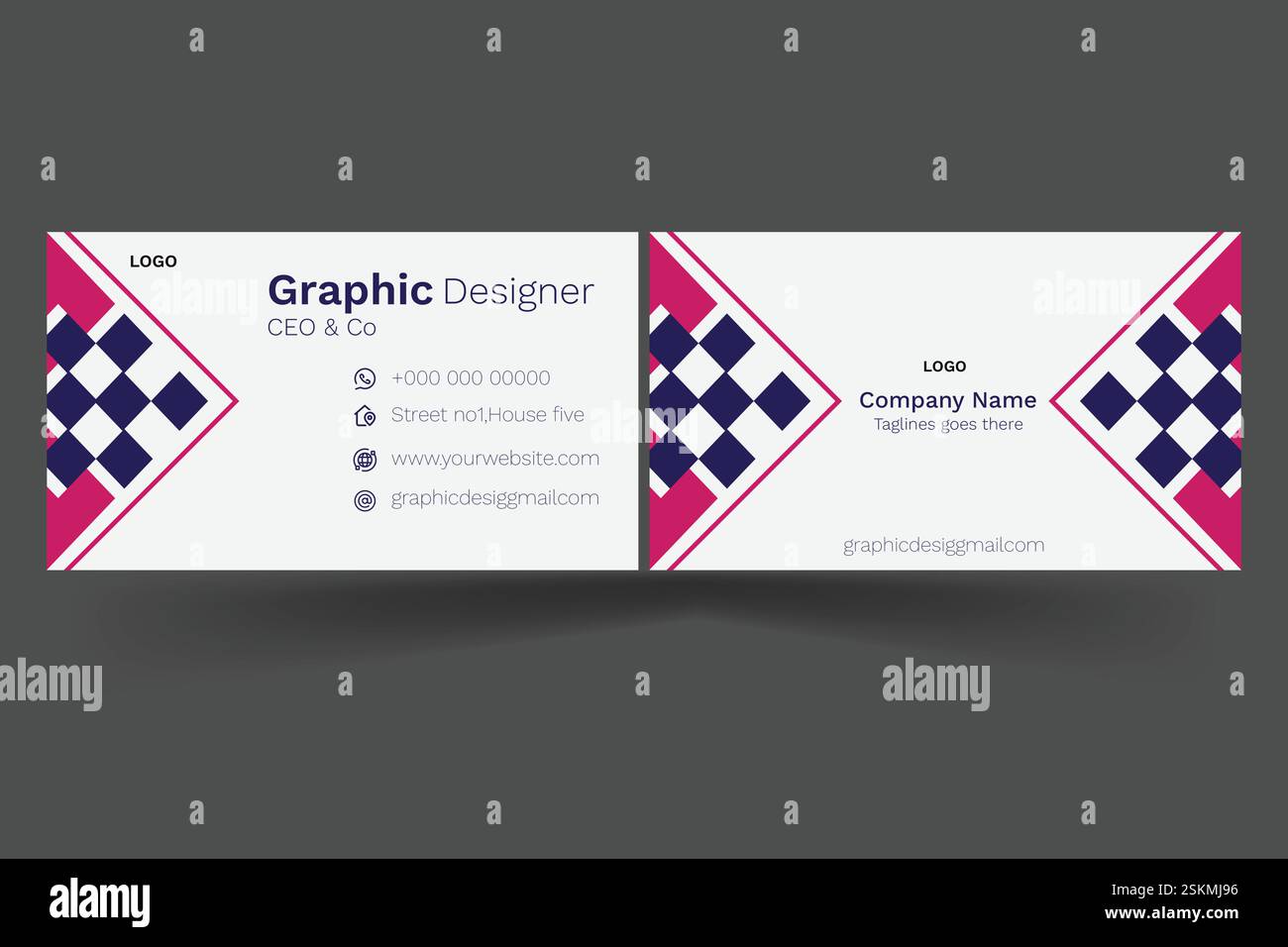 Business card design Illustrazione Vettoriale