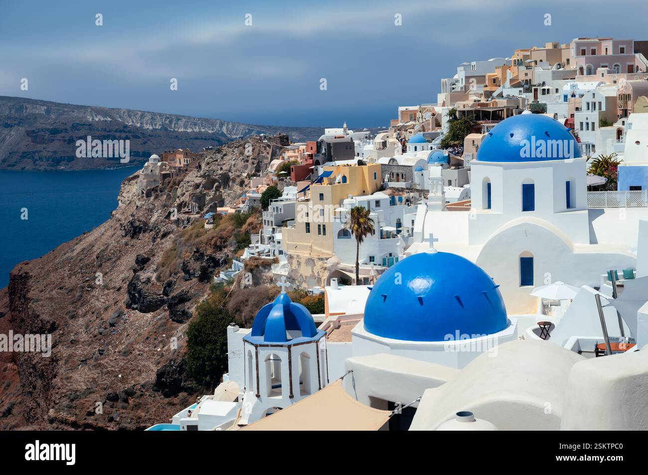 Destinazione turistica Santorini Grecia scossa dai terremoti. Foto Stock