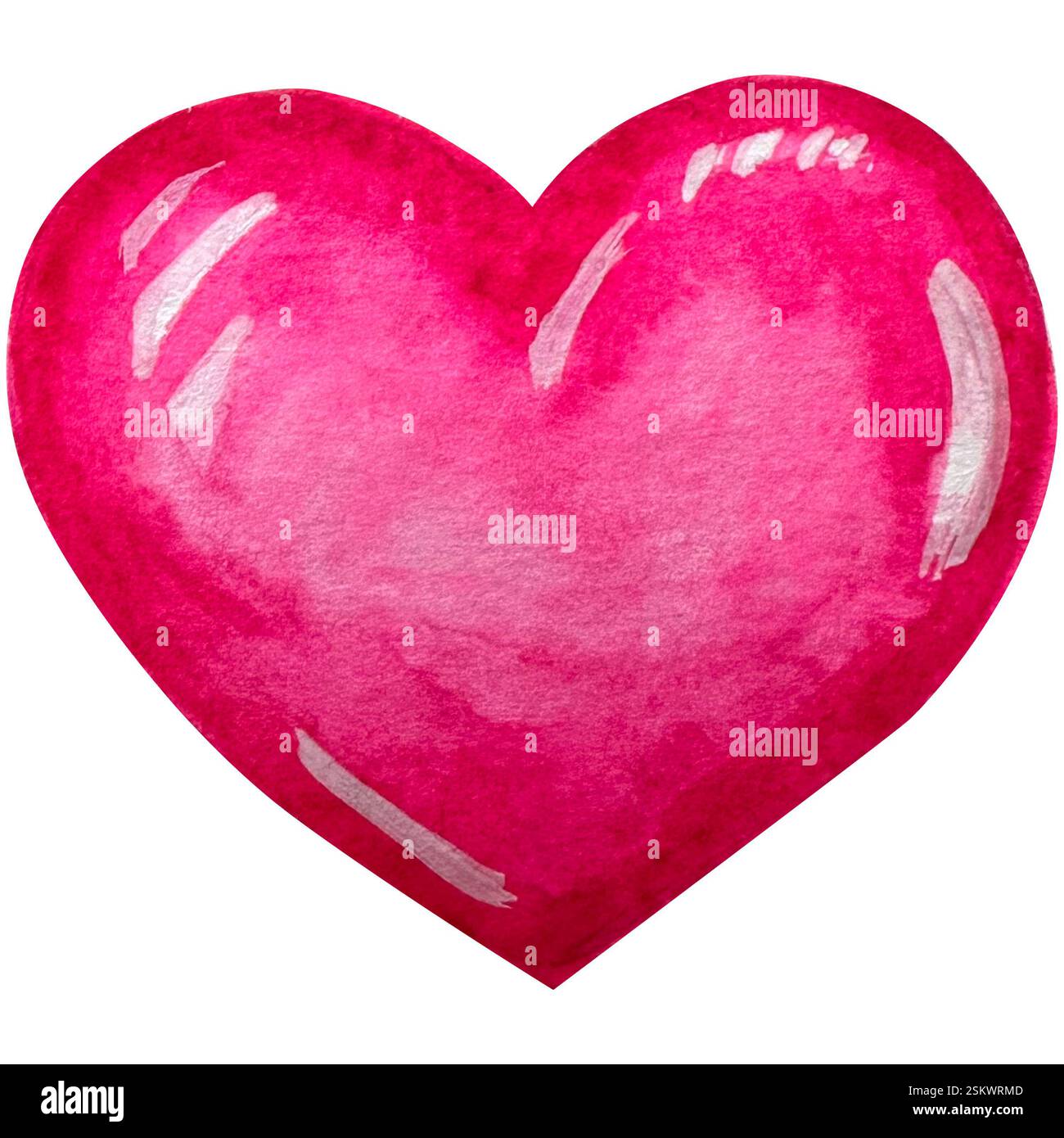 Acquerello cuori, san valentino cuore rosso per san valentino, festa della mamma, amici, fidanzate. Concetto di amore, relazione, arte, pittura. WA Foto Stock