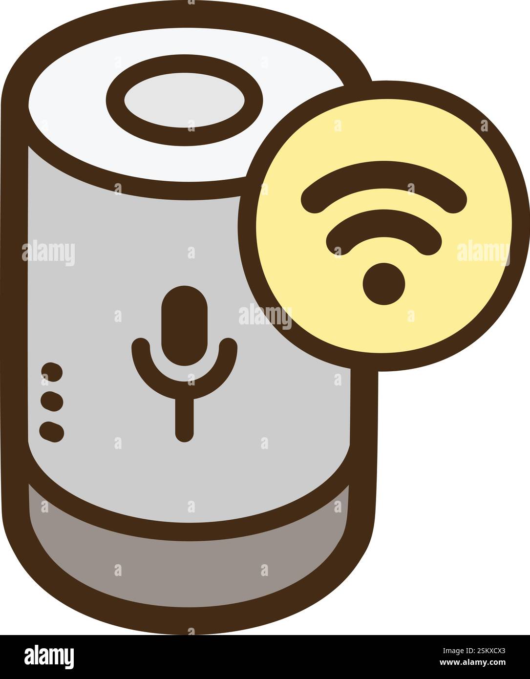 Illustrazione e grafica del doodle vettoriale dell'assistente vocale. Parte della categoria domotica. Illustrazione Vettoriale