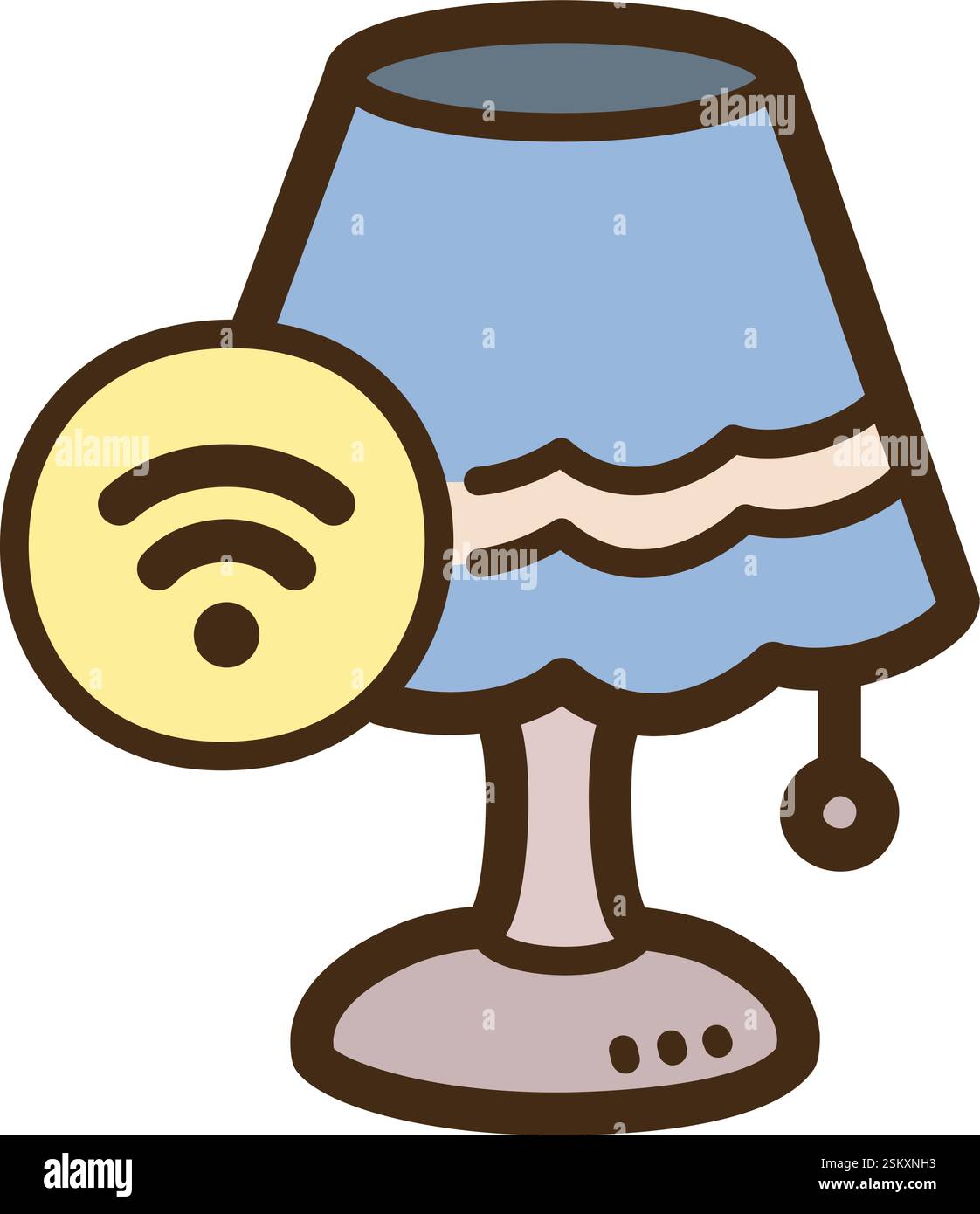 Illustrazione e grafica del doodle vettoriale Smart Desklamp. Parte della categoria domotica. Illustrazione Vettoriale