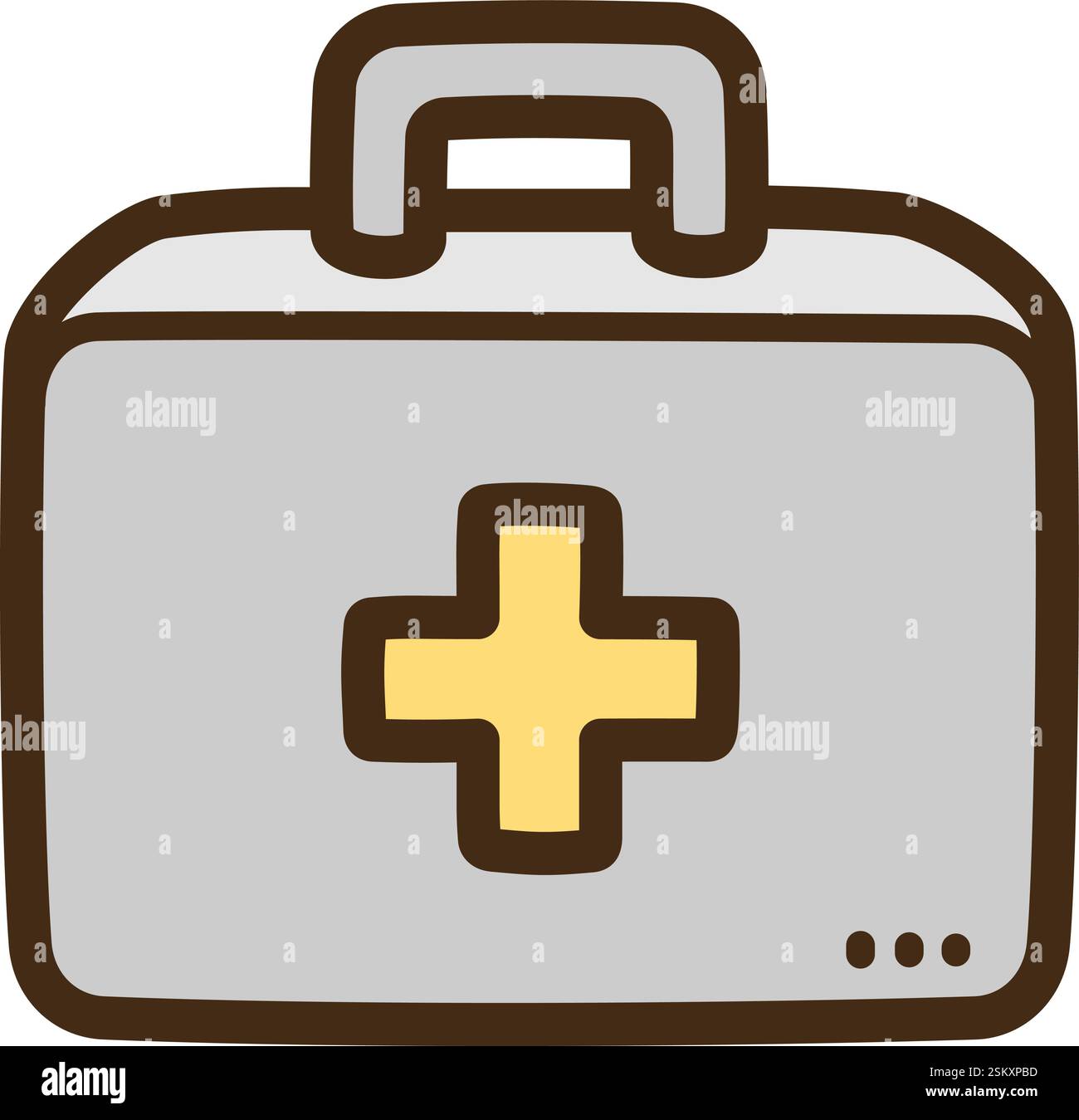 Illustrazione e grafica del doodle vettoriale del kit medico. Parte della categoria salute e medicinali. Illustrazione Vettoriale