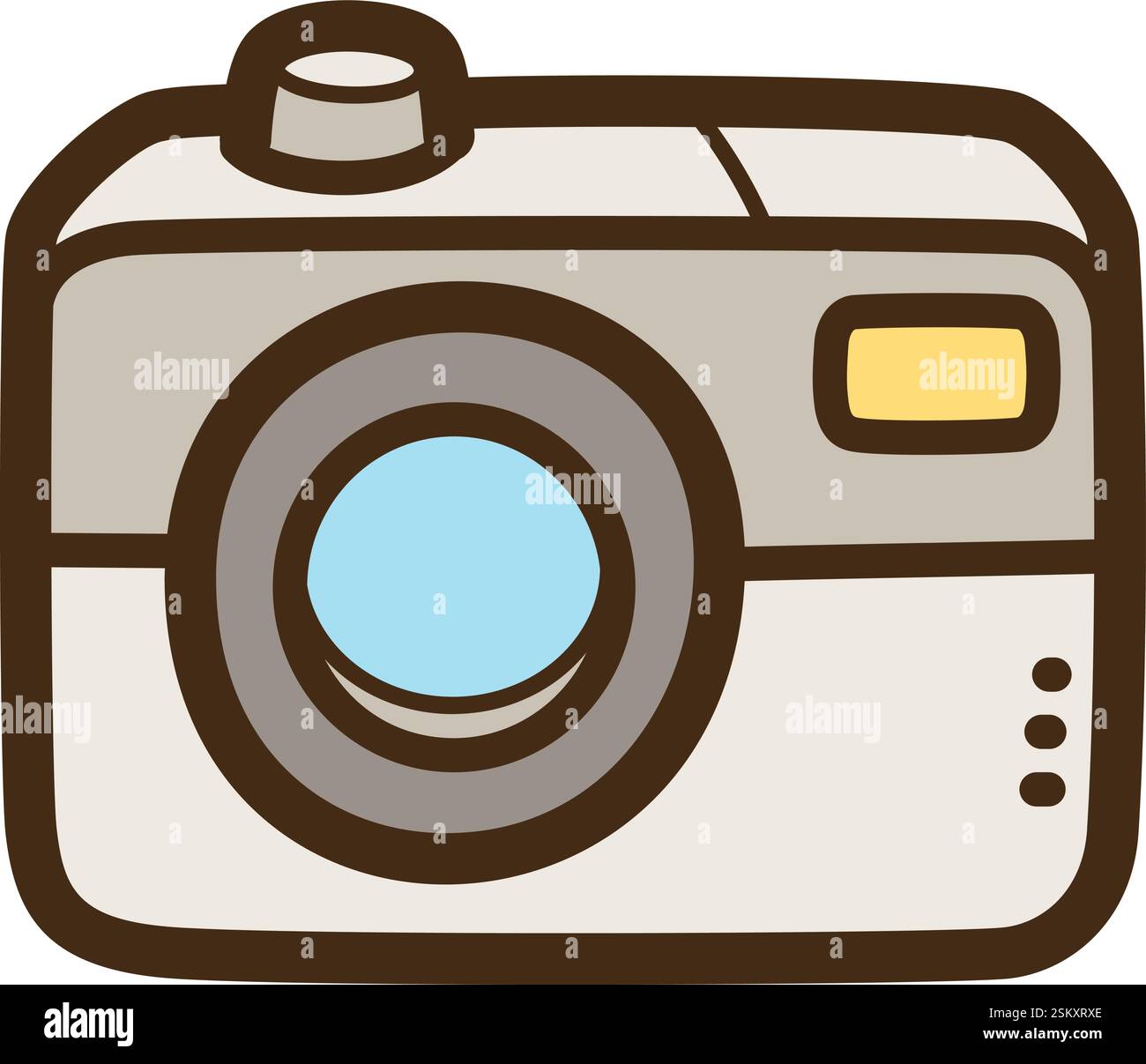 Illustrazione e grafica del doodle vettoriale della fotocamera. Parte della categoria elettrodomestici. Illustrazione Vettoriale