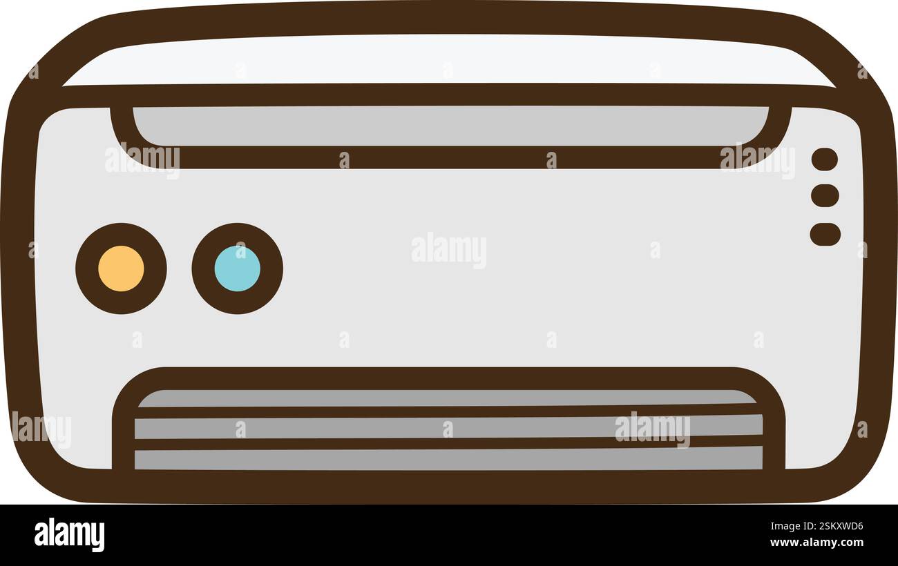 Illustrazione e grafica del deflettore del climatizzatore. Parte della categoria elettrodomestici. Illustrazione Vettoriale