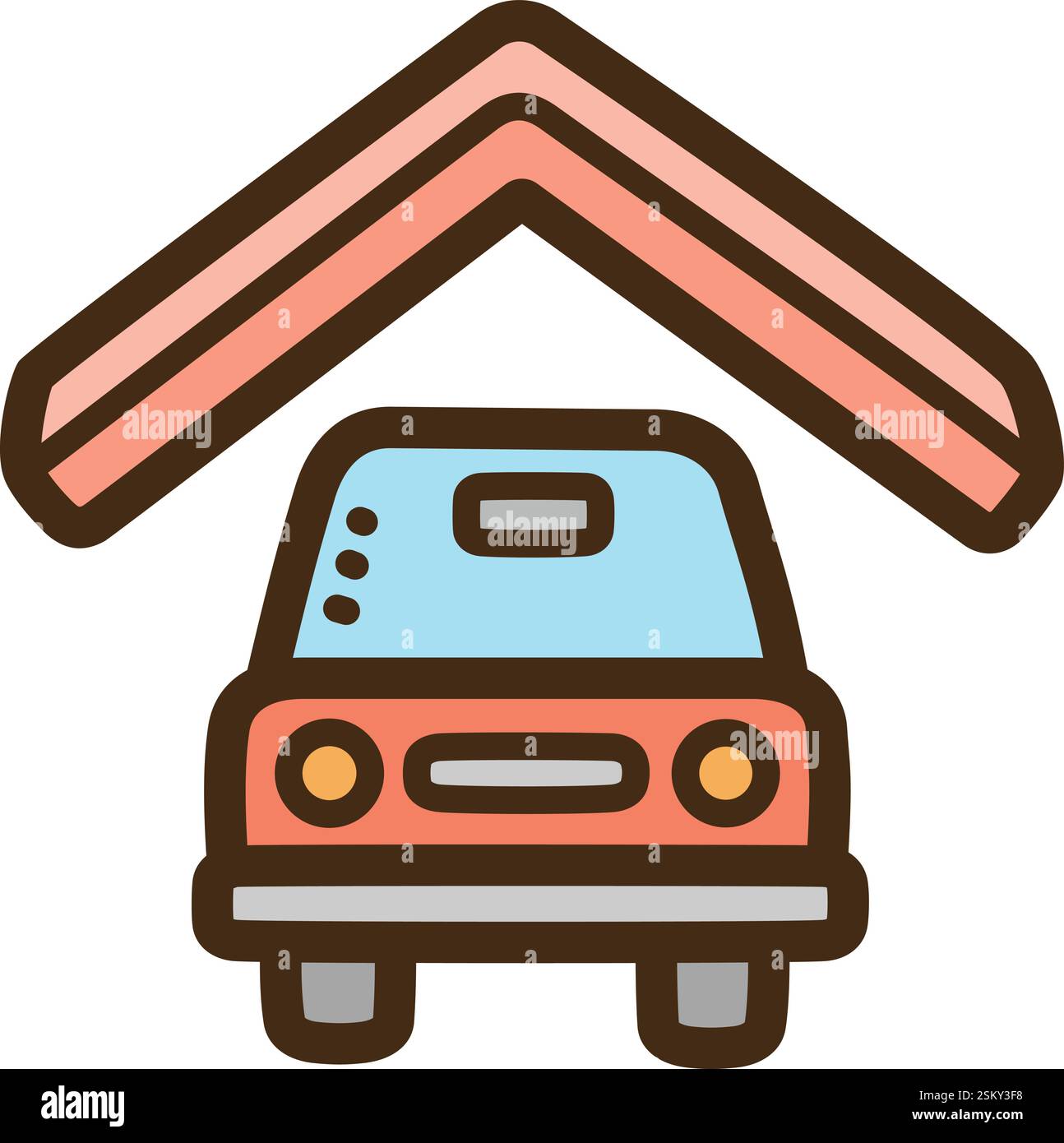 Illustrazione e grafica del doodle vettoriale del garage. Parte della categoria Home e Interior. Illustrazione Vettoriale