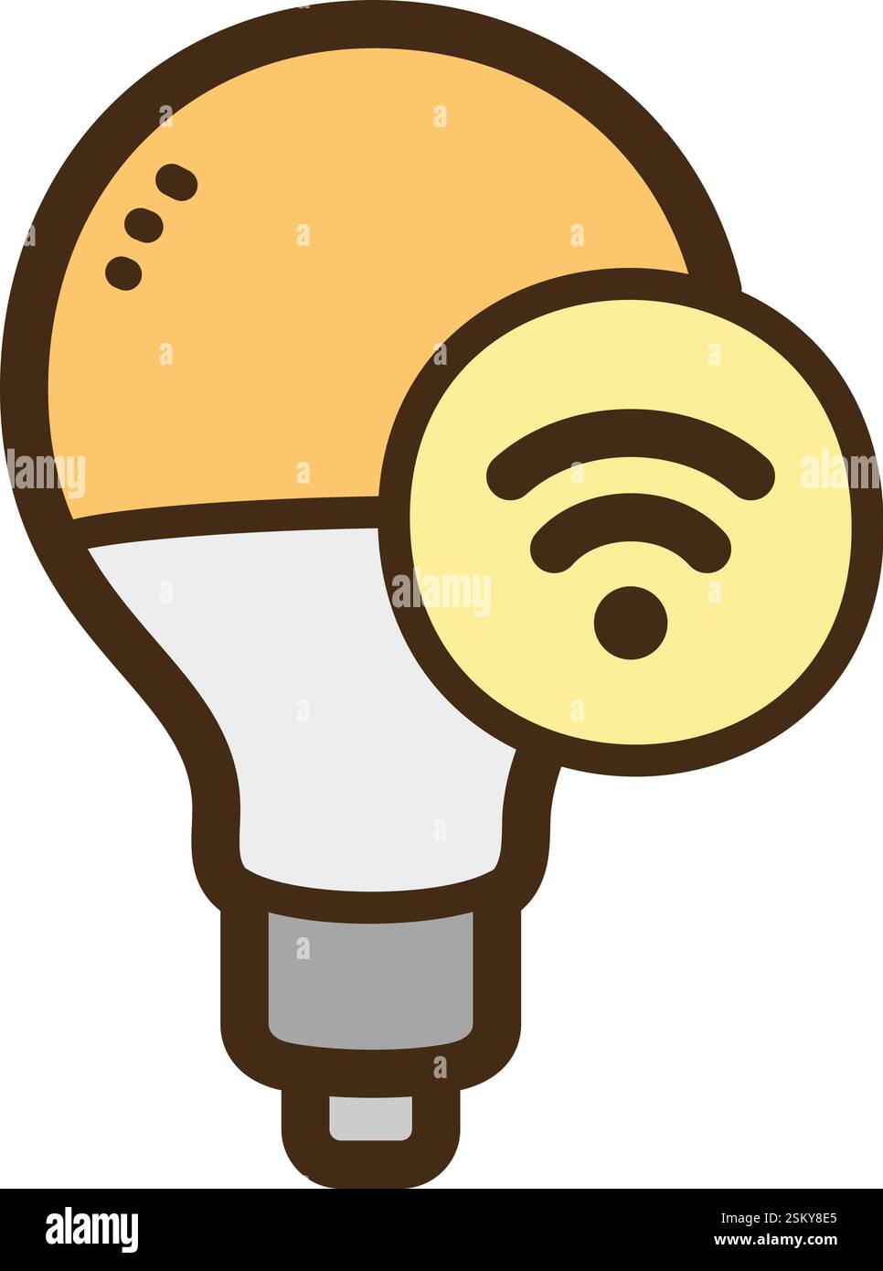 Illustrazione e grafica del doodle vettoriale della lampadina. Parte della categoria domotica. Illustrazione Vettoriale