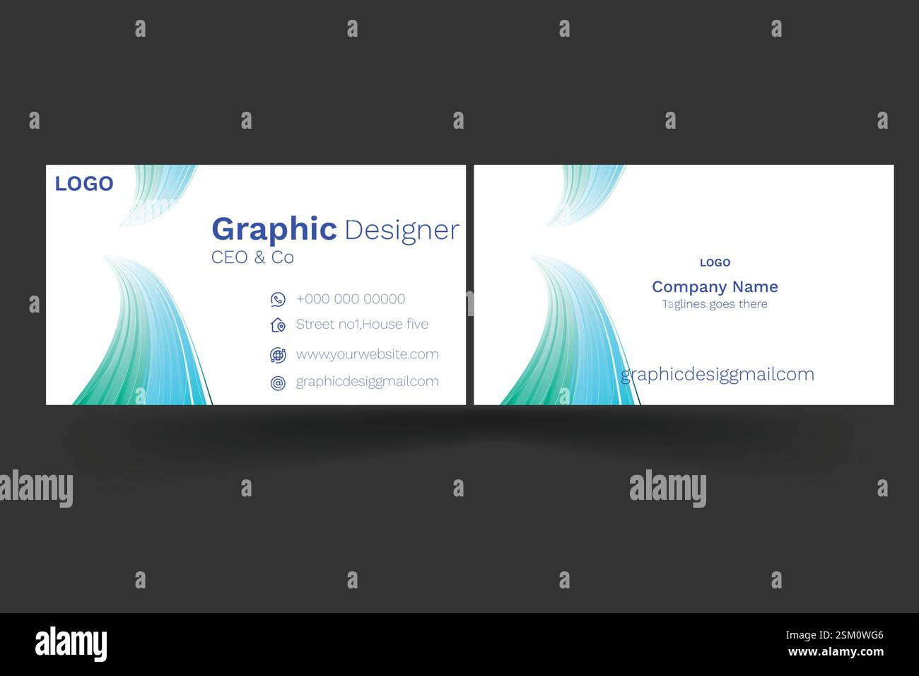 Nuovo design dei biglietti da visita Illustrazione Vettoriale