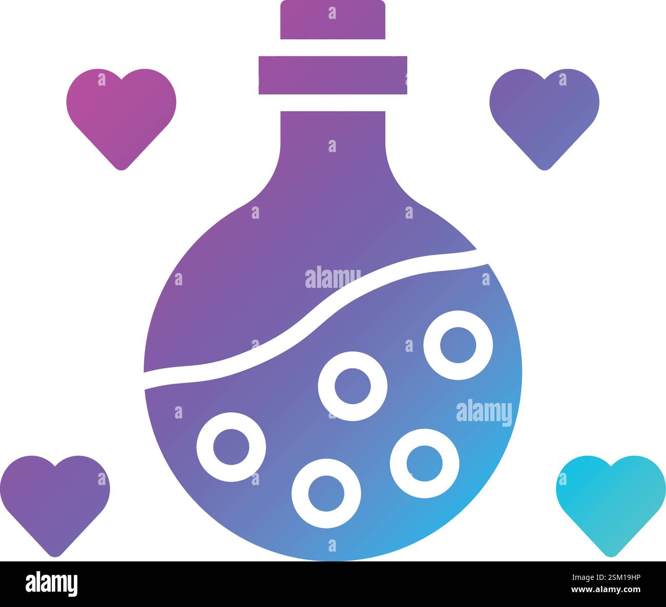 Illustrazione del design dell'icona del vettore di pozione Love Illustrazione Vettoriale