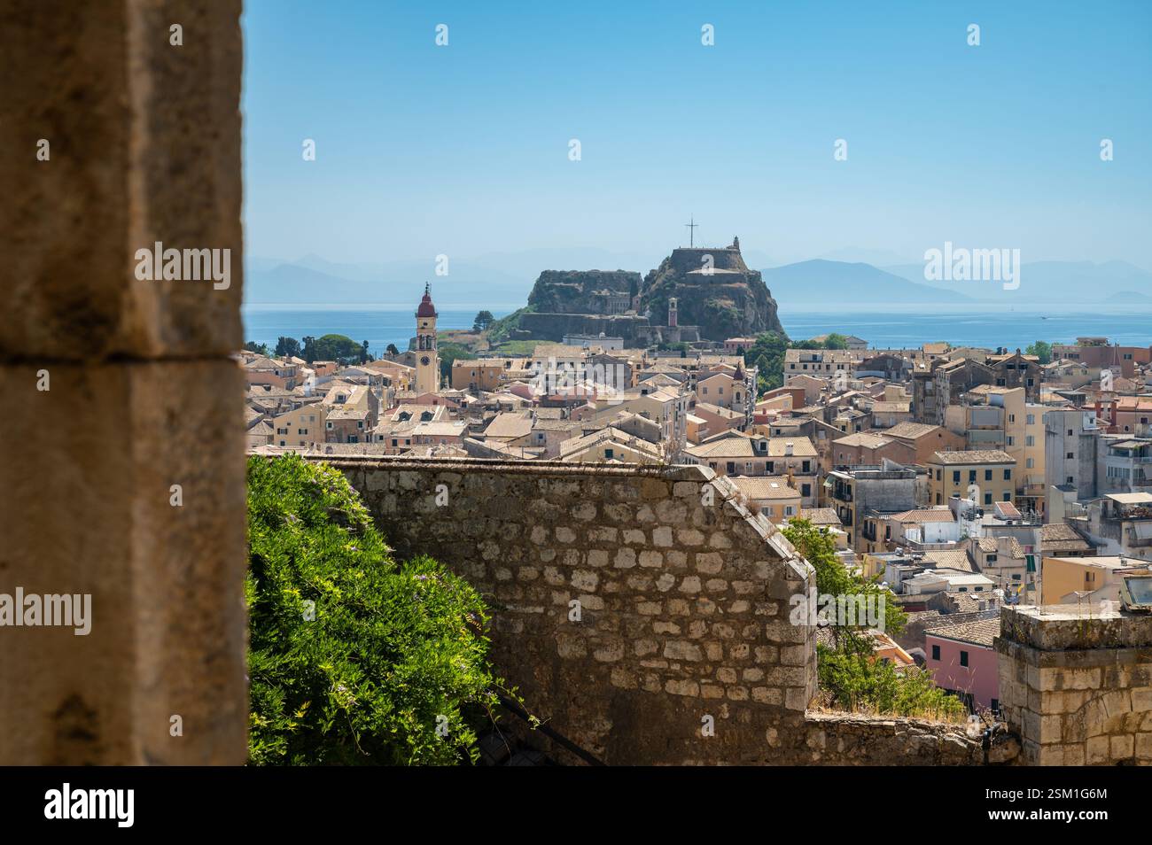 Vista della città vecchia di Corfù, Grecia. Foto Stock