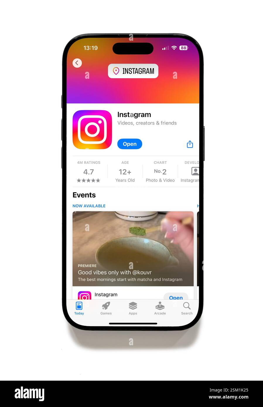 App Instagram sull'App Store un iPhone 16 Plus Foto Stock