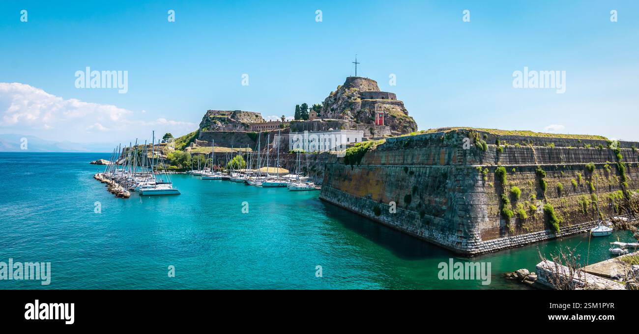 Vecchia Fortezza di Kerkyra, Grecia. Foto Stock