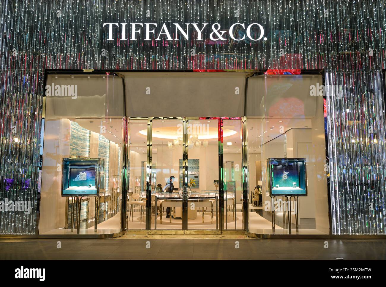 Geschäft, Tiffany & Co., Juwelier, Uhren, Schmuck, Songshou Road, Taipeh, Taiwan Foto Stock