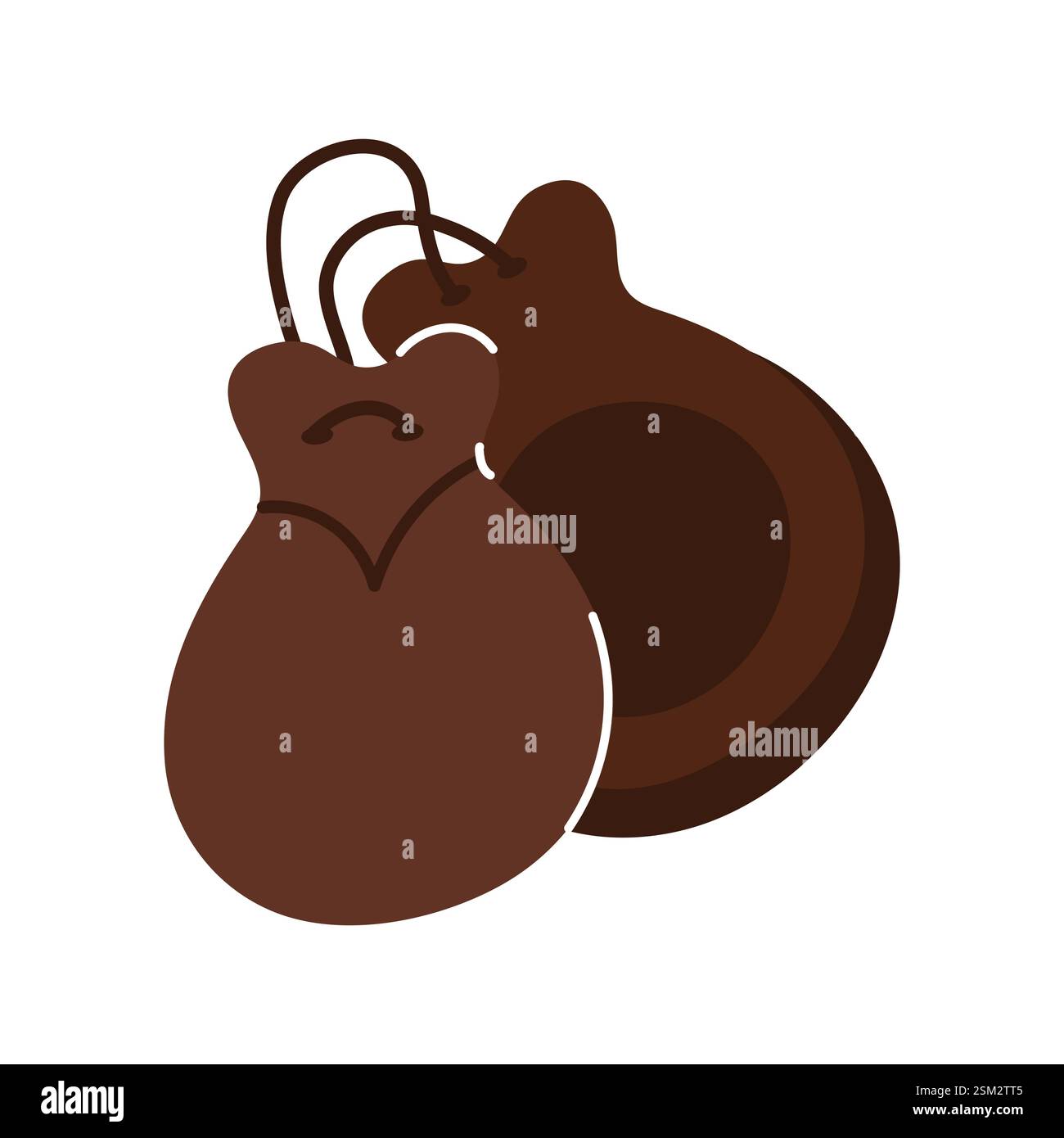 Tradizionali pochette in pelle lavorate a mano per trasportare piccoli oggetti nella vita di tutti i giorni Illustrazione Vettoriale