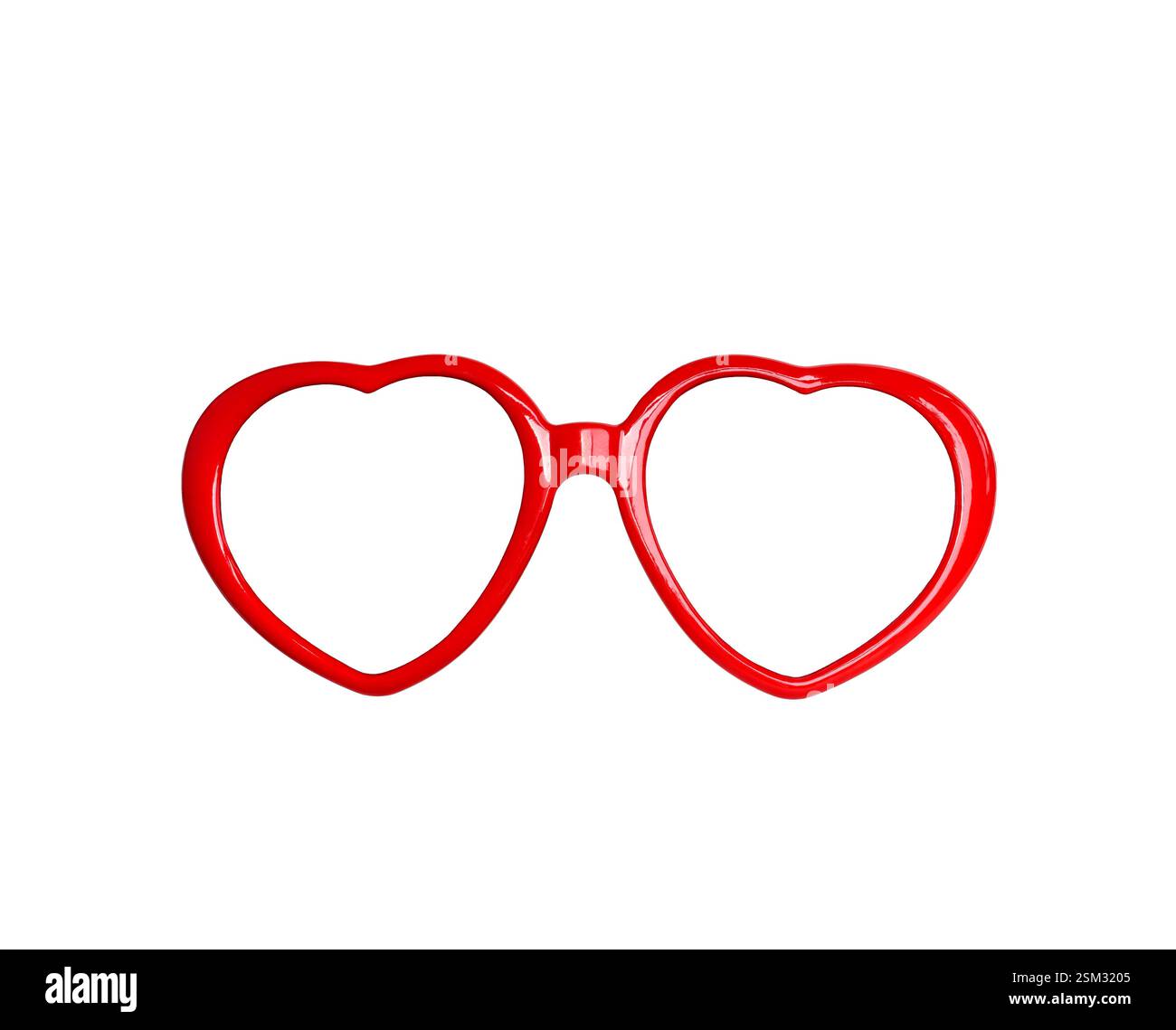 Gli occhiali Red Heart Eye montano una fessura isolata Foto Stock