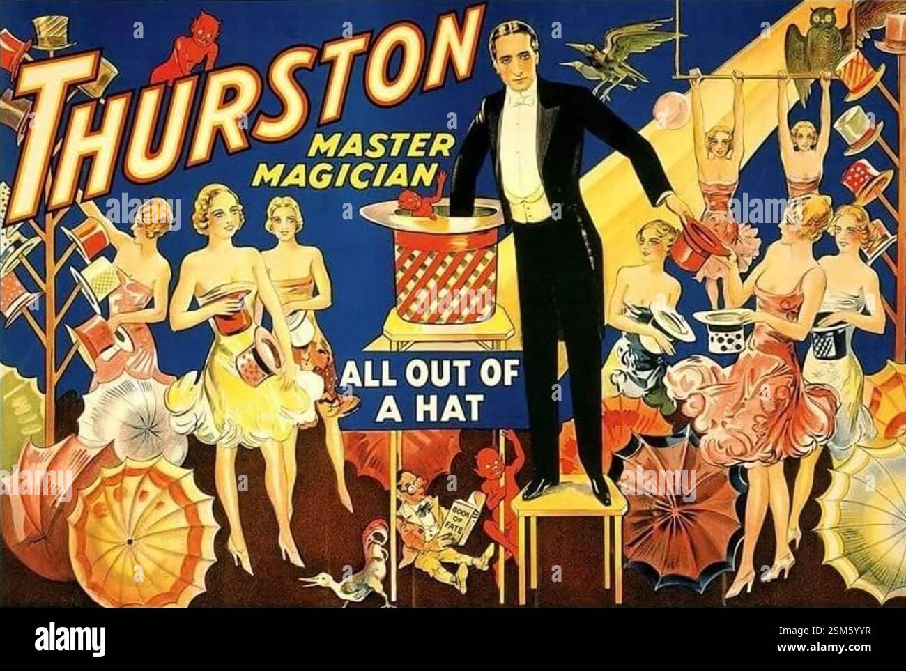 HOWARD THURSTON (1869-1936) mago americano in un poster promitionale intorno al 192 Foto Stock