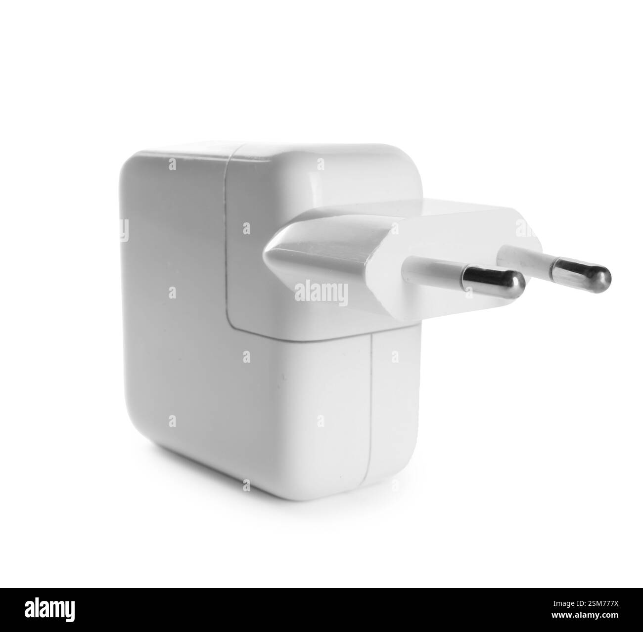 Adattatore di alimentazione USB (caricabatterie) isolato su bianco Foto Stock