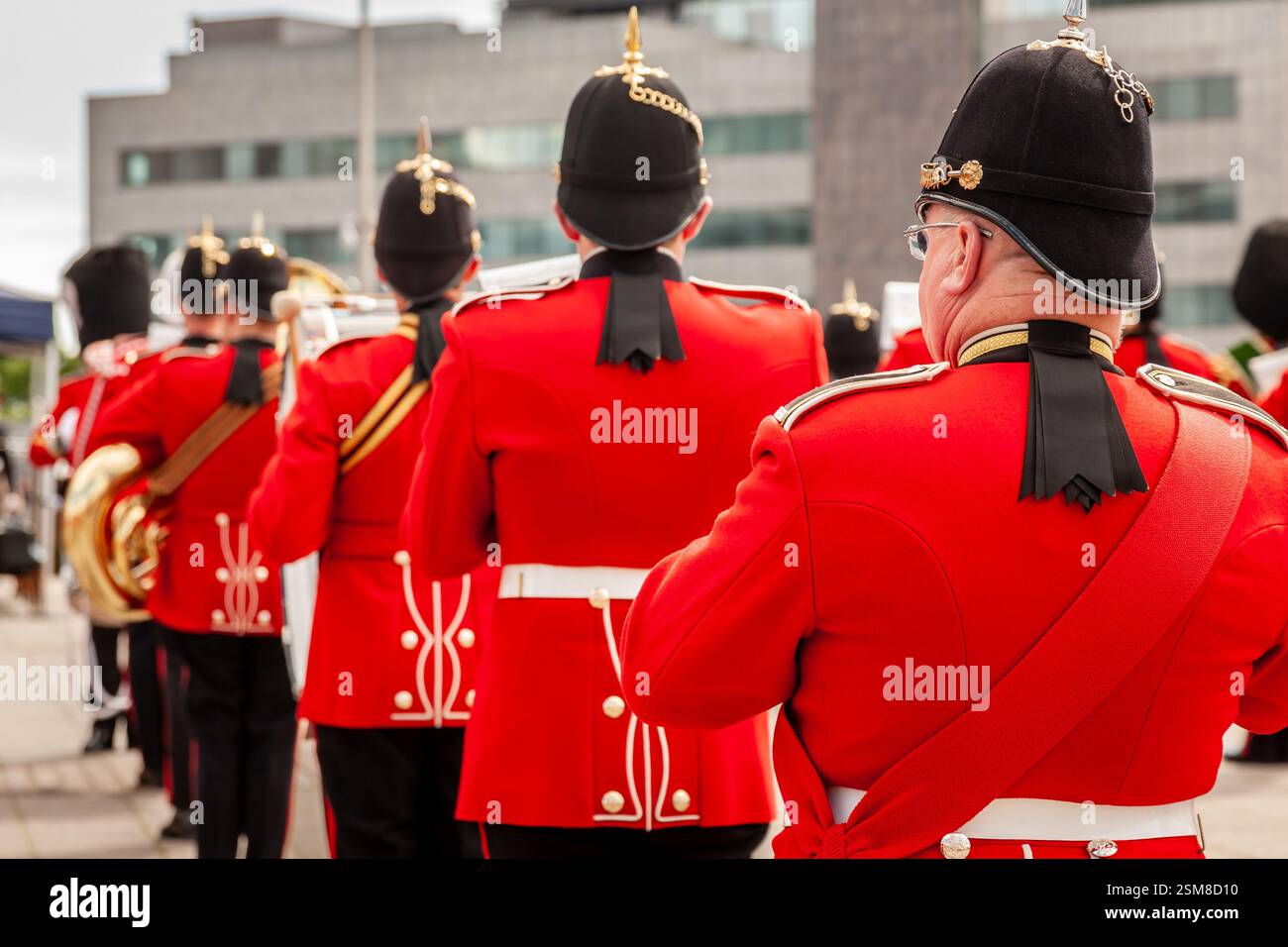 Regimental Band of the Royal Welsh, Cardiff Bay, Galles, Regno Unito Foto Stock