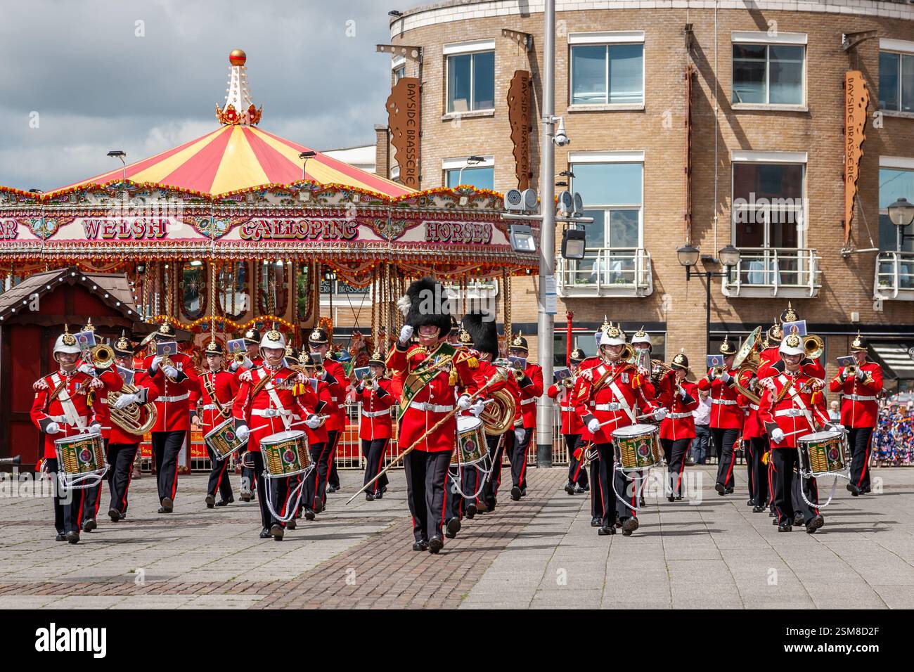 Regimental Band of the Royal Welsh, Cardiff Bay, Galles, Regno Unito Foto Stock