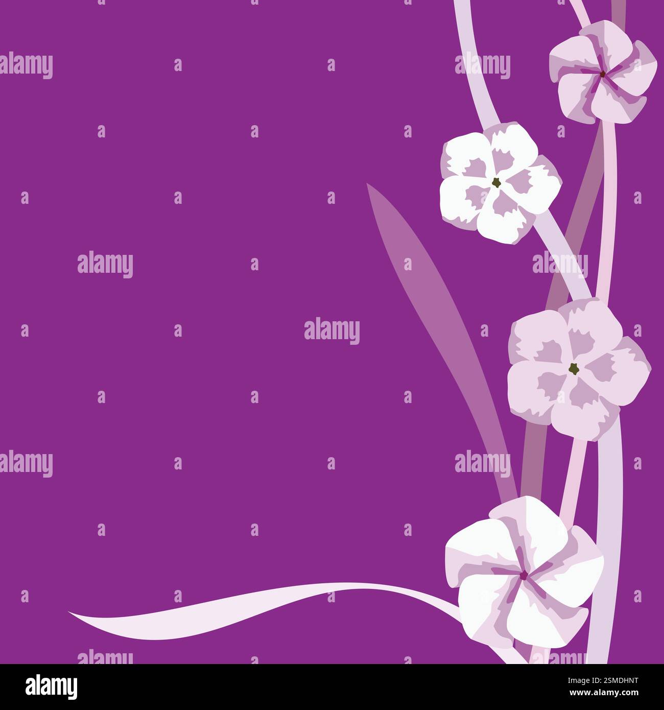 Vettore abstract Floral stampare su uno sfondo viola Foto Stock