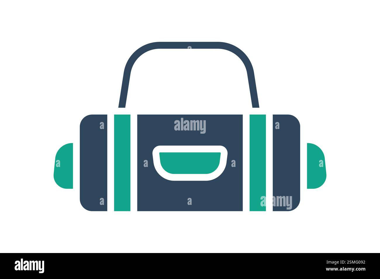 Icona della borsa da palestra. stile icona a tinta unita. icona relativa alla palestra e al fitness. illustrazione vettoriale degli elementi della palestra Illustrazione Vettoriale