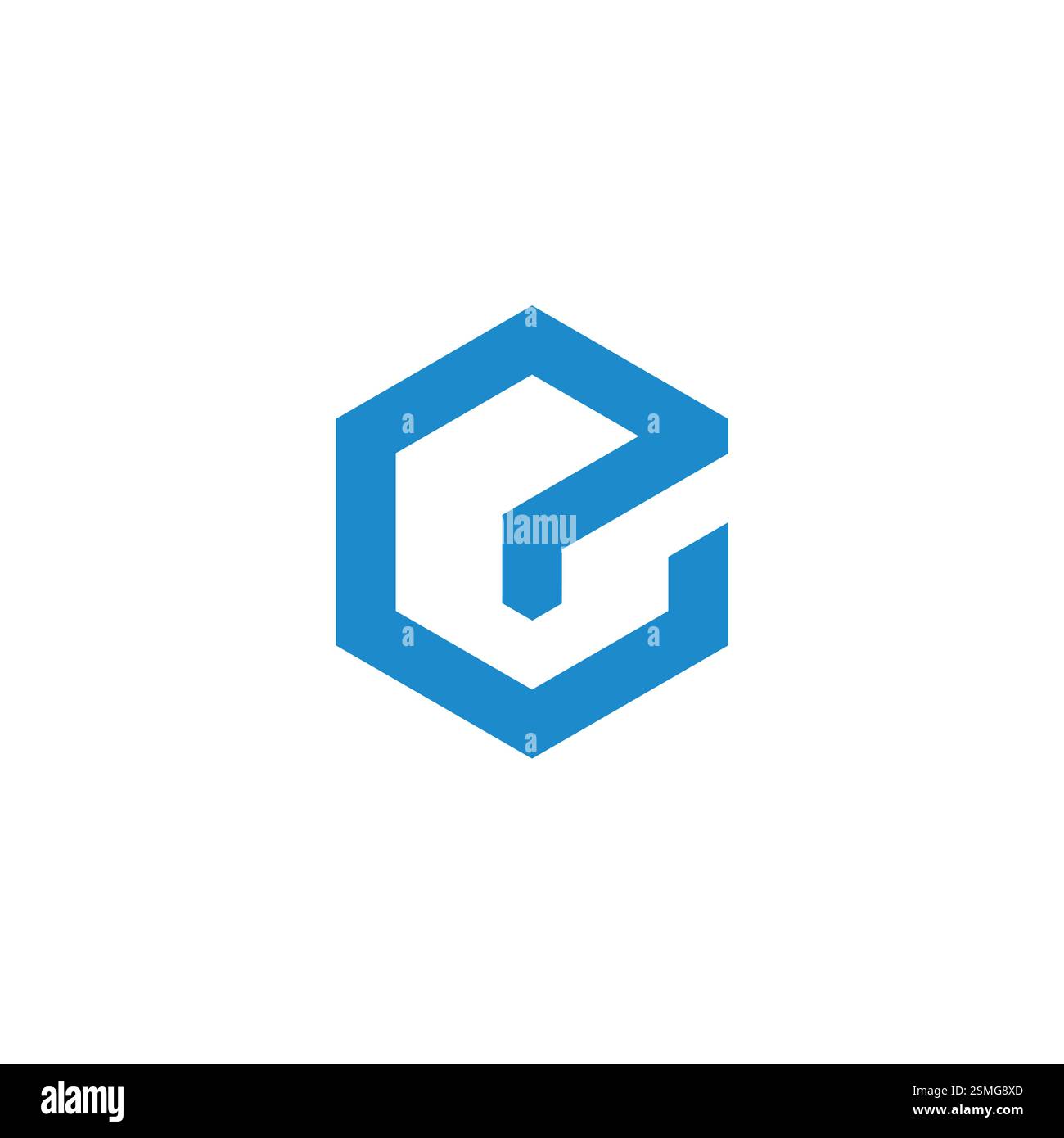 lettera e cubetto di ghiaccio blu semplice vettore logo Illustrazione Vettoriale