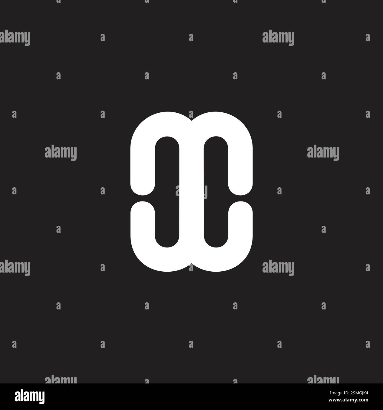 letter mw linked curve movimento loop semplice vettore logo Illustrazione Vettoriale