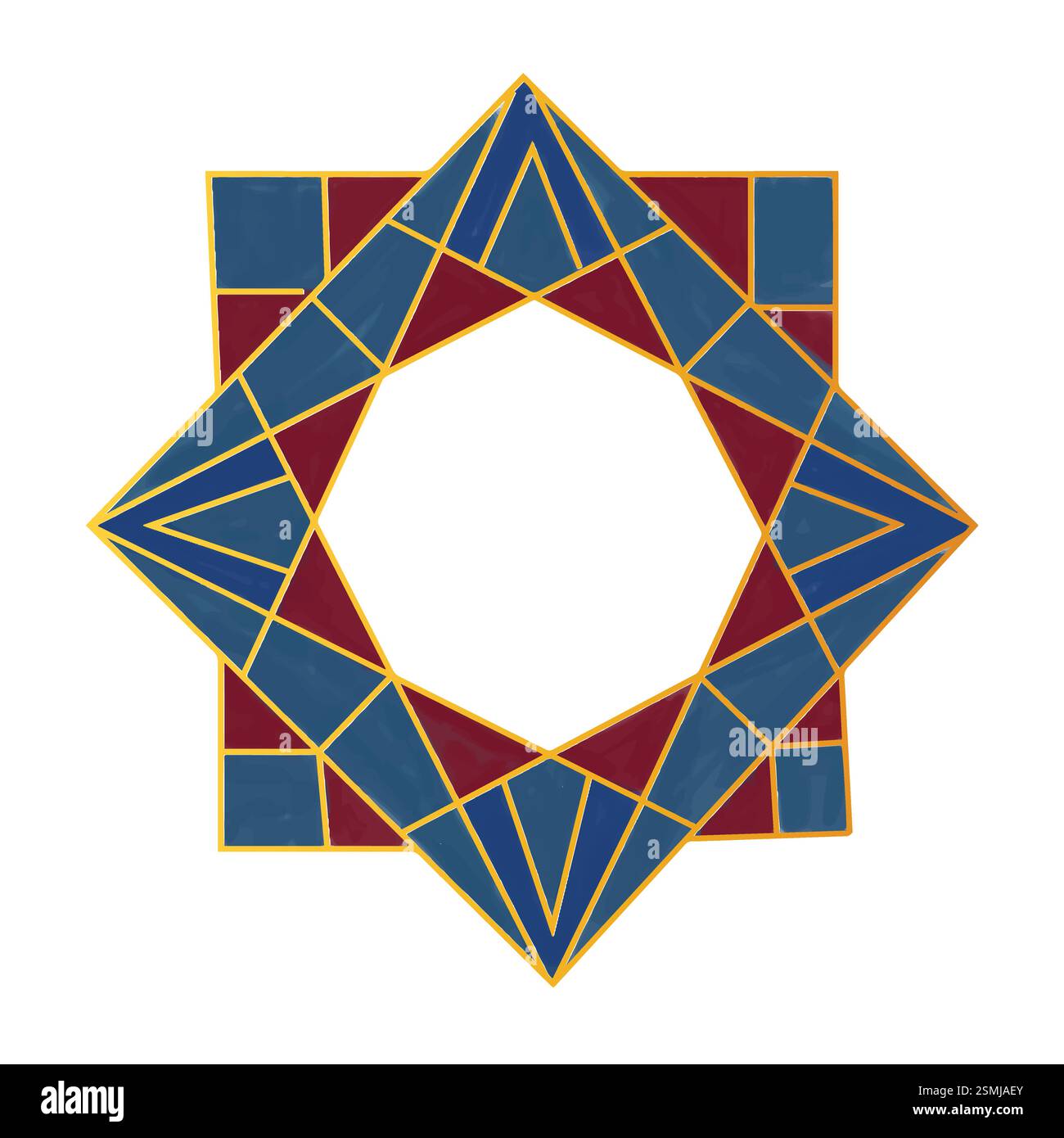 Opera d'arte geometrica islamica, acquerello vettore di disegno d'arte geometrica islamica Illustrazione Vettoriale