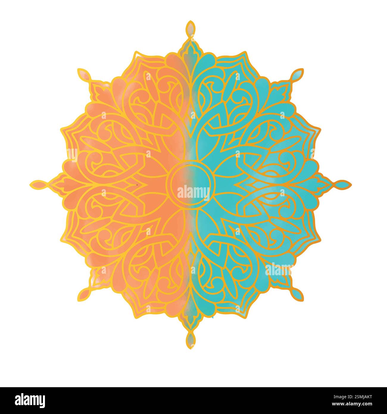 Opera d'arte geometrica islamica, acquerello vettore di disegno d'arte geometrica islamica Illustrazione Vettoriale