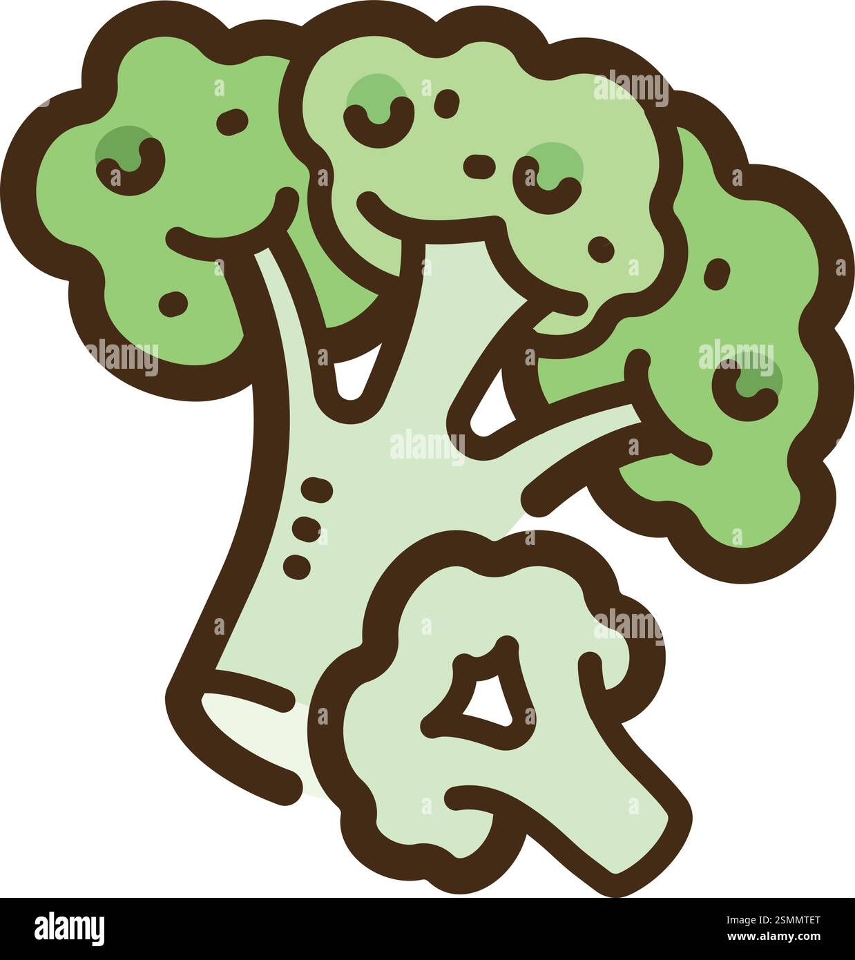 Illustrazione e grafica del doodle vettoriale dei broccoli. Parte della categoria degli alimenti greggi e degli ingredienti. Illustrazione Vettoriale